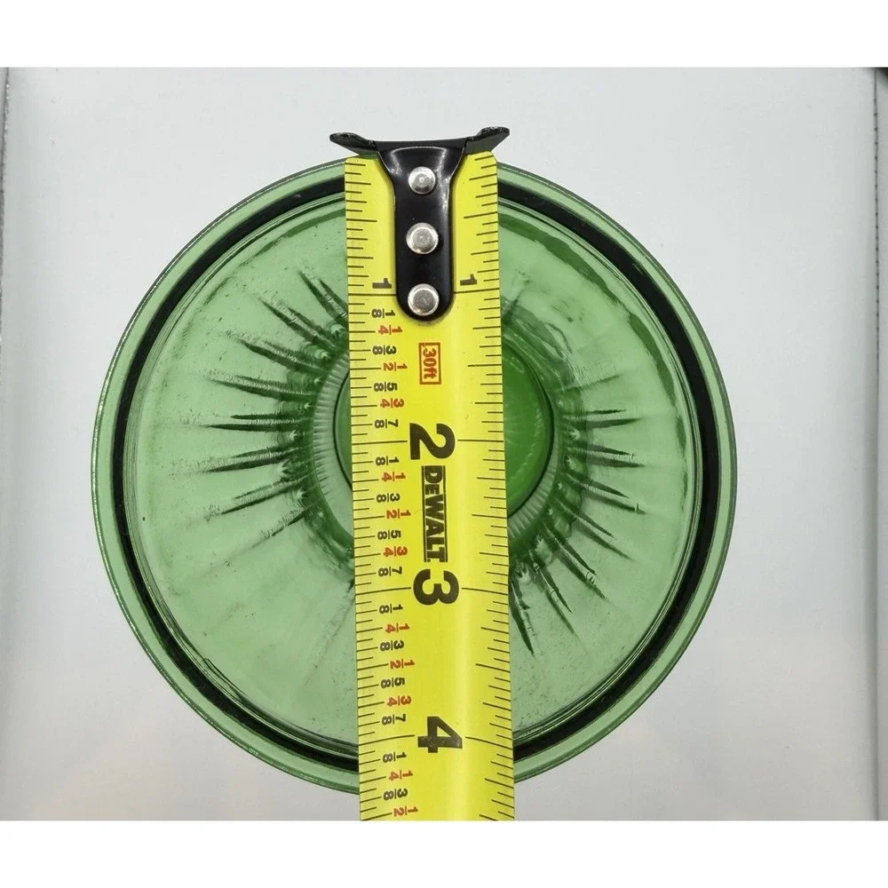 Vintage Hoosier Glass Green Ribbed Vase 4087-A 10